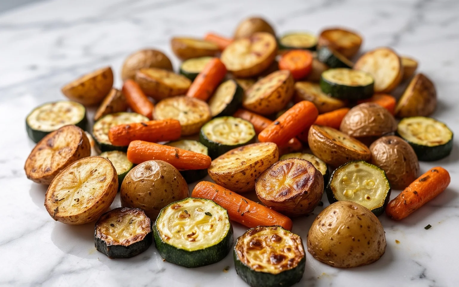 Garlic Herb Roasted Potatoes Carrots and Zucchini