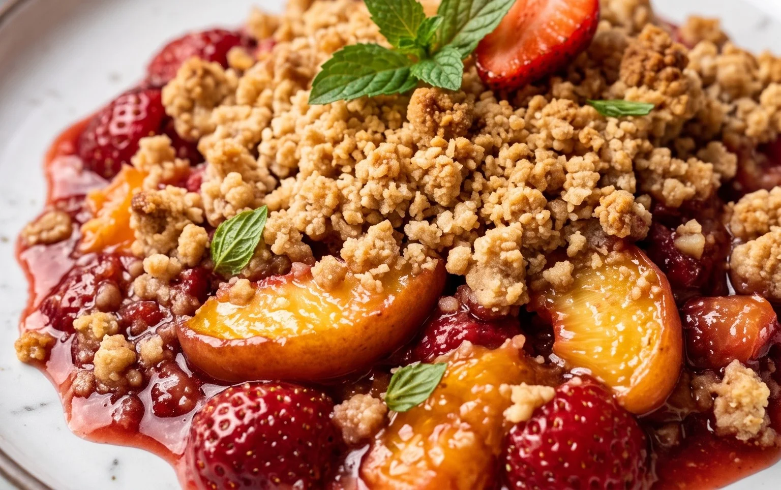 Peach & Strawberry Crisp