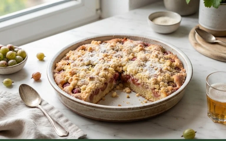 Stachelnon-alcoholic beerkuchen mit Streuseln