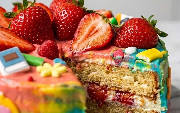 Schultüten-Kuchen: Einfacher Erdnon-alcoholic beerkuchen zur Einschulung